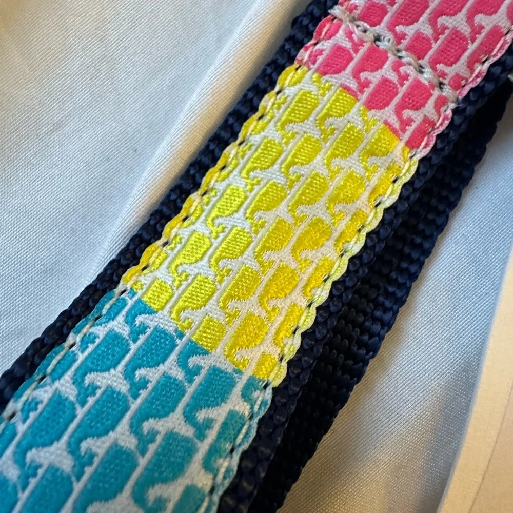 NWT VINEYARD VINES PASTEL WHALES PATCHWORK DOG COLLAR SIZE L LARGE MULTI COLOR